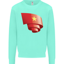 Curled Vietnam Flag Vietnamese Day Football Kids Sweatshirt Jumper Peppermint