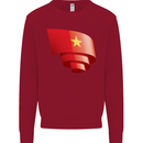 Curled Vietnam Flag Vietnamese Day Football Kids Sweatshirt Jumper Red