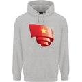 Curled Vietnam Flag Vietnamese Day Football Mens 80% Cotton Hoodie Sports Grey