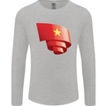 Curled Vietnam Flag Vietnamese Day Football Mens Long Sleeve T-Shirt Sports Grey