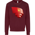 Curled Vietnam Flag Vietnamese Day Football Mens Sweatshirt Jumper Maroon