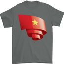 Curled Vietnam Flag Vietnamese Day Football Mens T-Shirt 100% Cotton Charcoal