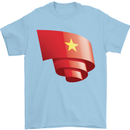 Curled Vietnam Flag Vietnamese Day Football Mens T-Shirt 100% Cotton Light Blue
