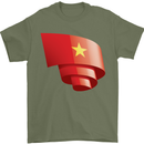 Curled Vietnam Flag Vietnamese Day Football Mens T-Shirt 100% Cotton Military Green