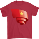 Curled Vietnam Flag Vietnamese Day Football Mens T-Shirt 100% Cotton Red