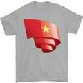 Curled Vietnam Flag Vietnamese Day Football Mens T-Shirt 100% Cotton Sports Grey