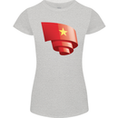 Curled Vietnam Flag Vietnamese Day Football Womens Petite Cut T-Shirt Sports Grey