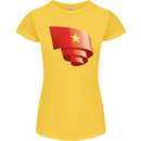 Curled Vietnam Flag Vietnamese Day Football Womens Petite Cut T-Shirt Yellow