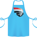 Curled Yemen Flag Yemeni Day Football Cotton Apron 100% Organic Turquoise