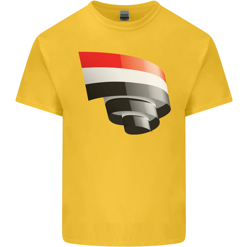 Curled Yemen Flag Yemeni Day Football Kids T-Shirt Childrens Yellow