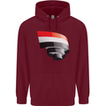 Curled Yemen Flag Yemeni Day Football Mens 80% Cotton Hoodie Maroon