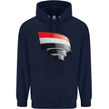 Curled Yemen Flag Yemeni Day Football Mens 80% Cotton Hoodie Navy Blue