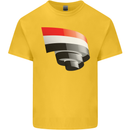 Curled Yemen Flag Yemeni Day Football Mens Cotton T-Shirt Tee Top Yellow