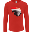 Curled Yemen Flag Yemeni Day Football Mens Long Sleeve T-Shirt Red