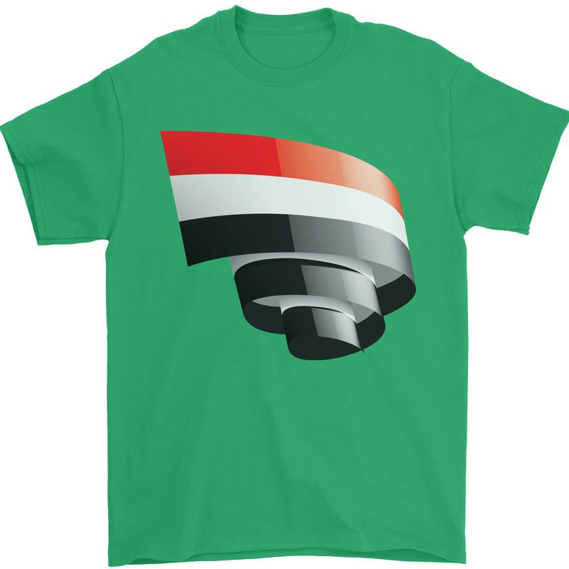 Curled Yemen Flag Yemeni Day Football Mens T-Shirt 100% Cotton Irish Green