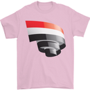 Curled Yemen Flag Yemeni Day Football Mens T-Shirt 100% Cotton Light Pink