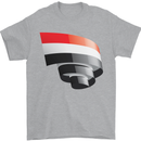 Curled Yemen Flag Yemeni Day Football Mens T-Shirt 100% Cotton Sports Grey