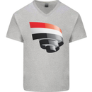 Curled Yemen Flag Yemeni Day Football Mens V-Neck Cotton T-Shirt Sports Grey