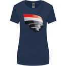 Curled Yemen Flag Yemeni Day Football Womens Wider Cut T-Shirt Navy Blue
