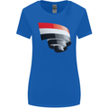 Curled Yemen Flag Yemeni Day Football Womens Wider Cut T-Shirt Royal Blue