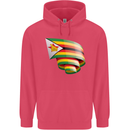 Curled Zimbabwe Flag Zimbabwean Day Football Childrens Kids Hoodie Heliconia