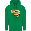 Curled Zimbabwe Flag Zimbabwean Day Football Childrens Kids Hoodie Irish Green