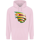 Curled Zimbabwe Flag Zimbabwean Day Football Childrens Kids Hoodie Light Pink
