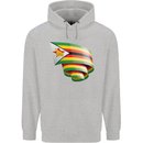 Curled Zimbabwe Flag Zimbabwean Day Football Childrens Kids Hoodie Sports Grey