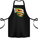 Curled Zimbabwe Flag Zimbabwean Day Football Cotton Apron 100% Organic Black