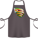 Curled Zimbabwe Flag Zimbabwean Day Football Cotton Apron 100% Organic Dark Grey