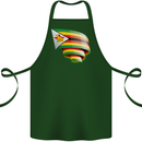 Curled Zimbabwe Flag Zimbabwean Day Football Cotton Apron 100% Organic Forest Green