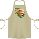 Curled Zimbabwe Flag Zimbabwean Day Football Cotton Apron 100% Organic Khaki