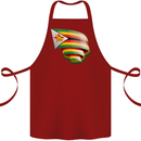 Curled Zimbabwe Flag Zimbabwean Day Football Cotton Apron 100% Organic Maroon