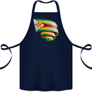 Curled Zimbabwe Flag Zimbabwean Day Football Cotton Apron 100% Organic Navy Blue