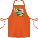 Curled Zimbabwe Flag Zimbabwean Day Football Cotton Apron 100% Organic Orange