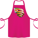 Curled Zimbabwe Flag Zimbabwean Day Football Cotton Apron 100% Organic Pink
