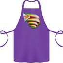 Curled Zimbabwe Flag Zimbabwean Day Football Cotton Apron 100% Organic Purple