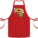 Curled Zimbabwe Flag Zimbabwean Day Football Cotton Apron 100% Organic Red