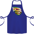 Curled Zimbabwe Flag Zimbabwean Day Football Cotton Apron 100% Organic Royal Blue