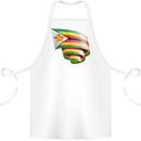 Curled Zimbabwe Flag Zimbabwean Day Football Cotton Apron 100% Organic White