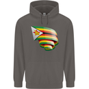 Curled Zimbabwe Flag Zimbabwean Day Football Mens 80% Cotton Hoodie Charcoal