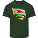 Curled Zimbabwe Flag Zimbabwean Day Football Mens Cotton T-Shirt Tee Top Forest Green
