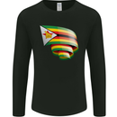 Curled Zimbabwe Flag Zimbabwean Day Football Mens Long Sleeve T-Shirt Black