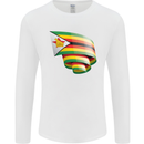 Curled Zimbabwe Flag Zimbabwean Day Football Mens Long Sleeve T-Shirt White