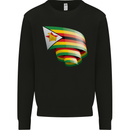 Curled Zimbabwe Flag Zimbabwean Day Football Mens Sweatshirt Jumper Black