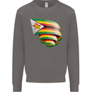 Curled Zimbabwe Flag Zimbabwean Day Football Mens Sweatshirt Jumper Charcoal