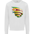 Curled Zimbabwe Flag Zimbabwean Day Football Mens Sweatshirt Jumper White