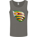 Curled Zimbabwe Flag Zimbabwean Day Football Mens Vest Tank Top Charcoal