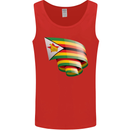Curled Zimbabwe Flag Zimbabwean Day Football Mens Vest Tank Top Red