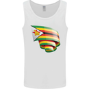 Curled Zimbabwe Flag Zimbabwean Day Football Mens Vest Tank Top White